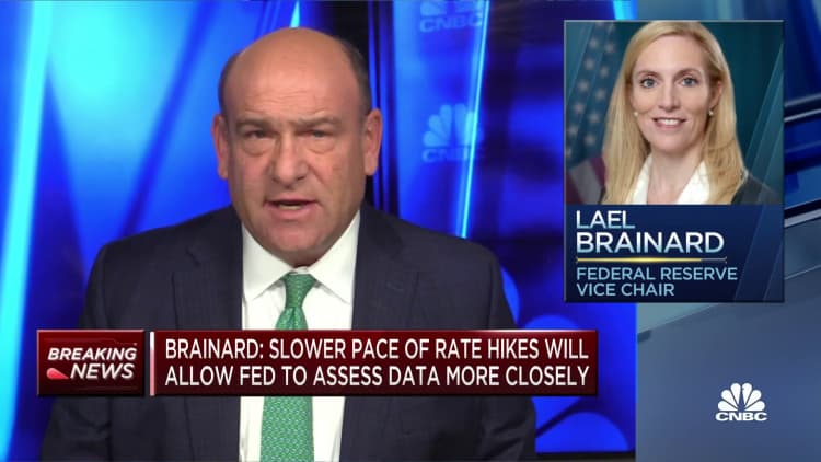 Despite inflation declines, rates need to be sufficiently restrictive, says Fed's Brainard