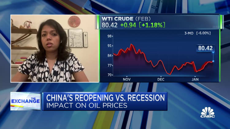 Oil outlook is largely dependent on China's reopening, says Energy Aspects' Amrita Sen