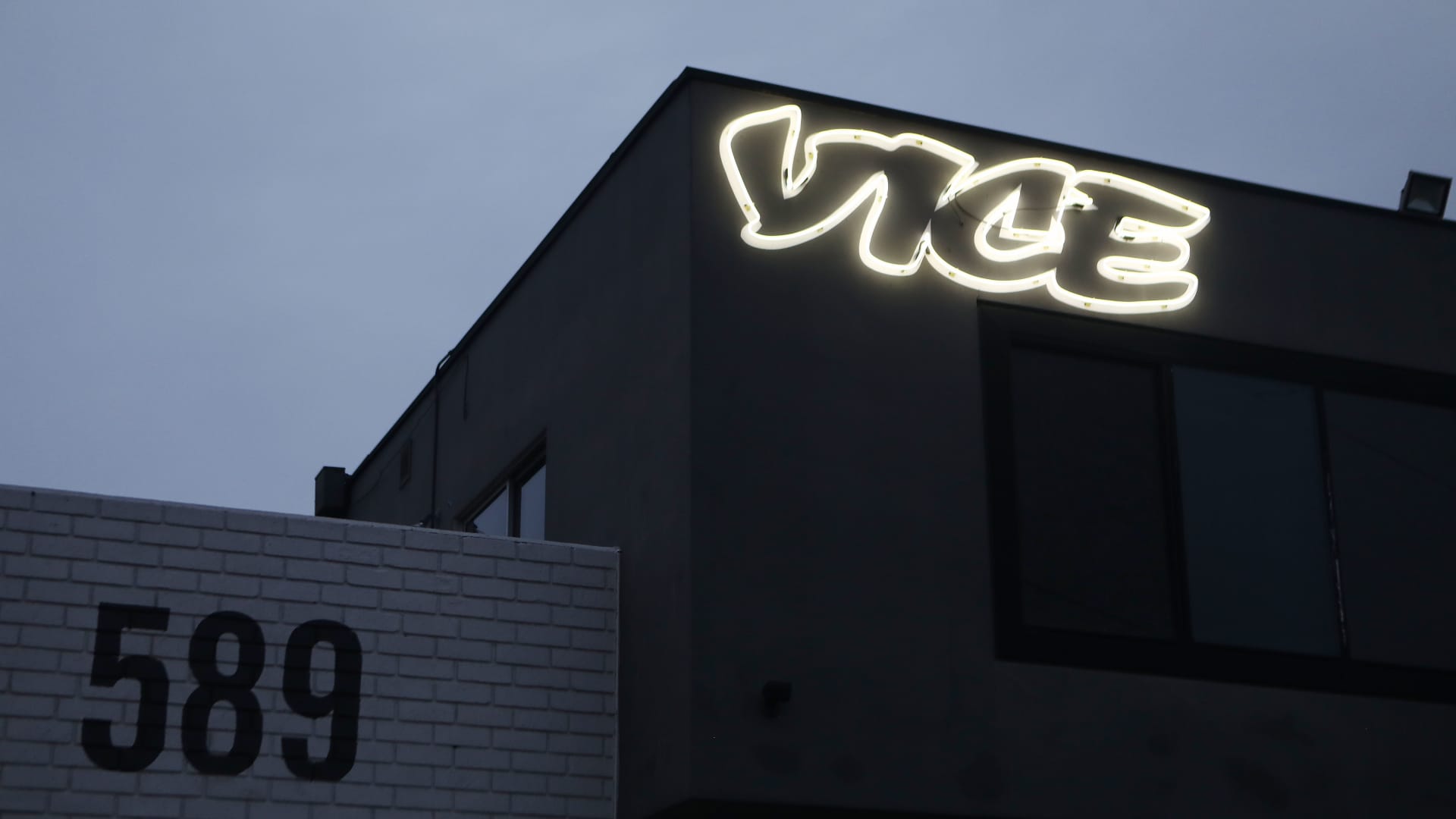 Vice Media offices display the Vice logo in Venice, California.