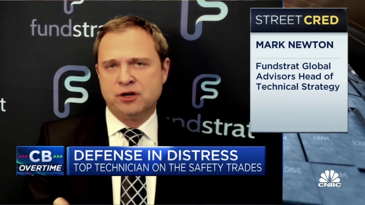 You want to be involved in commodities, energy and healthcare, says Fundstrat's Mark Newton