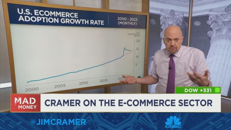 Jim Cramer da su opinión sobre las acciones de comercio electrónico