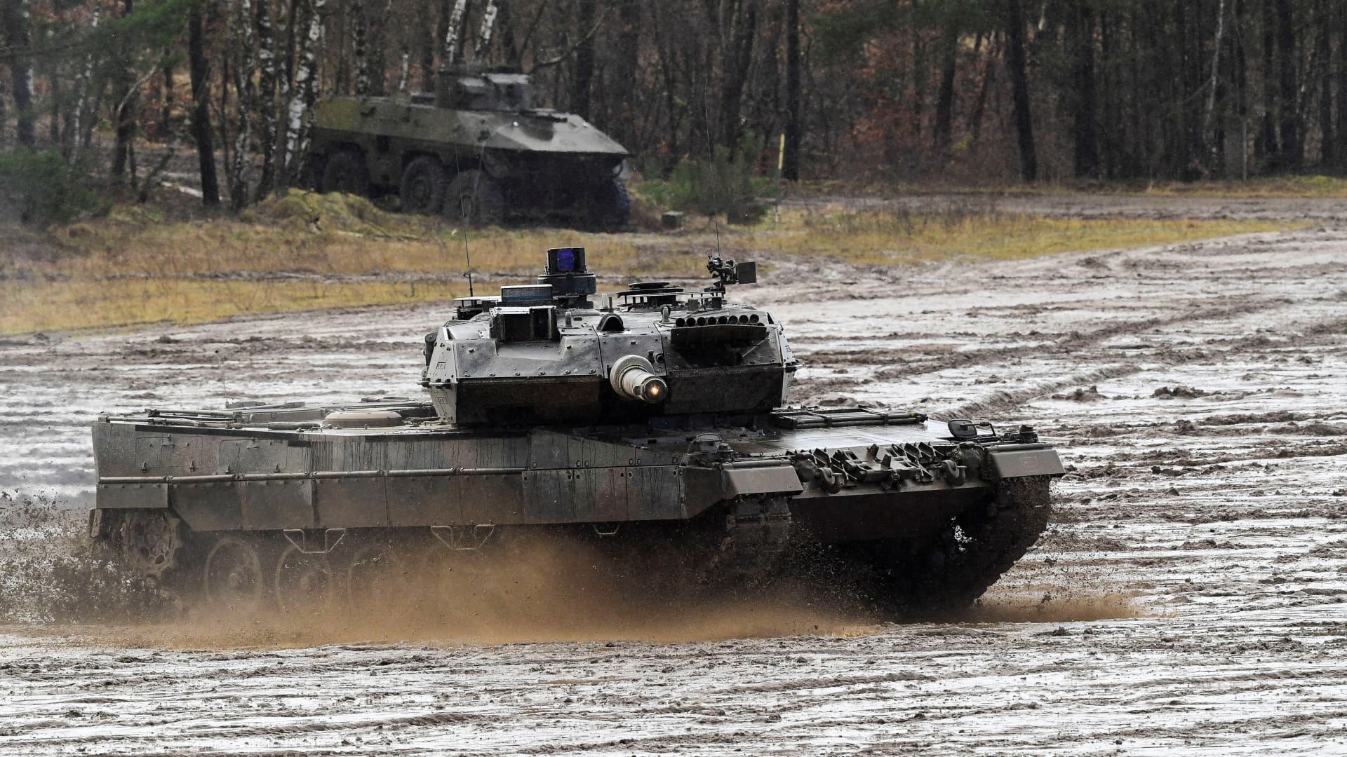 A Leopard tank is seen at the Munster military base, in Munster, Germany, February 7, 2022. 
