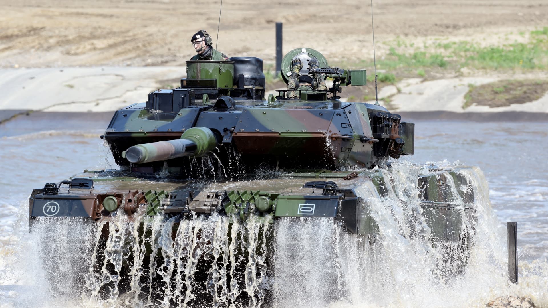 A Leopard 2 tank in Germany in 2019.