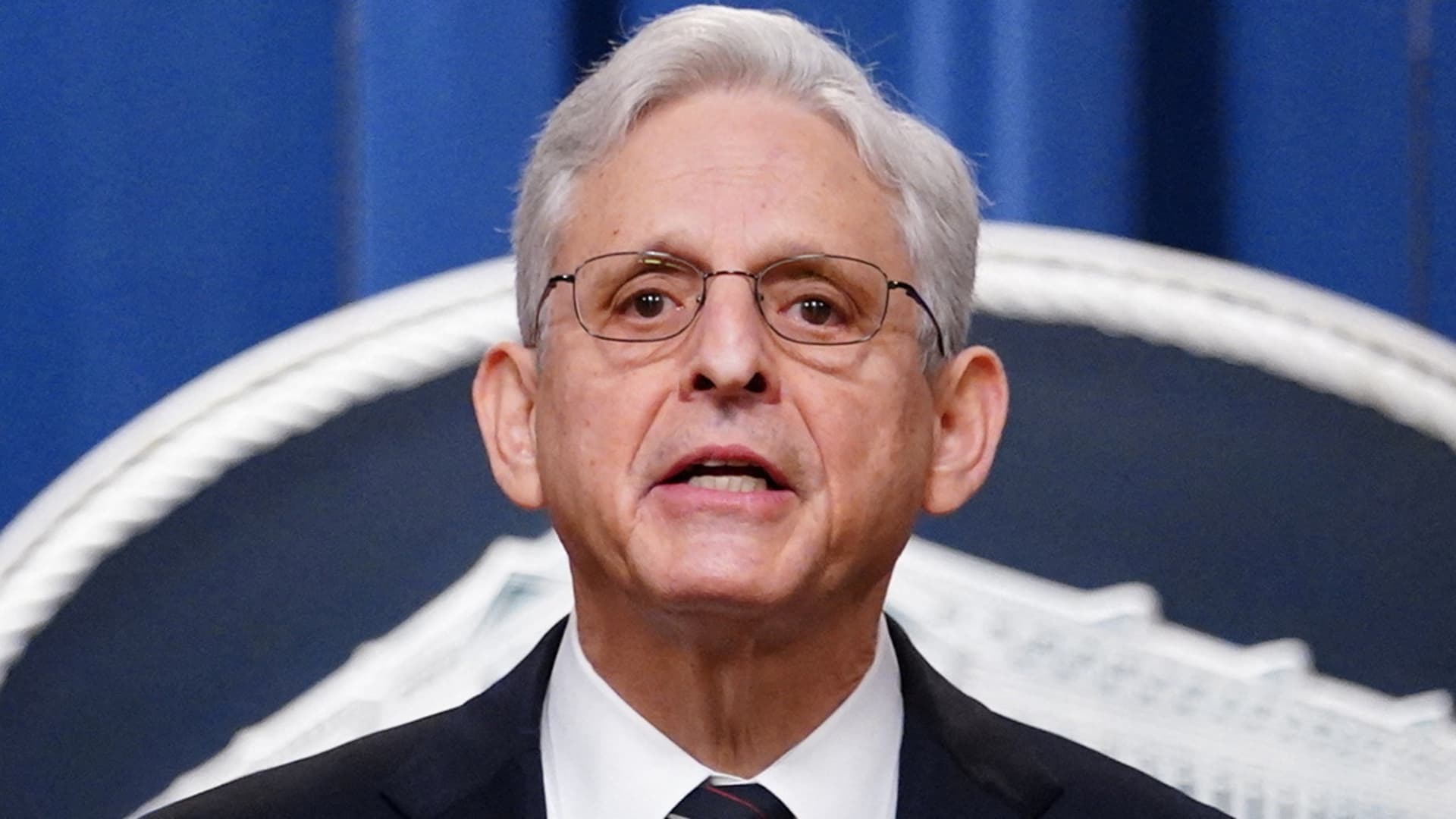 U.S. Attorney General Merrick Garland announces that the U.S. Justice Department has filed an anti-trust lawsuit against Alphabet's Google over allegations that the company abused its dominance of the digital advertising business, during an appearance in the Justice Department's briefing room in Washington, January 24, 2023. 