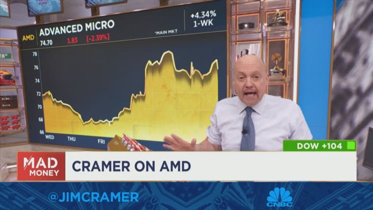 Jim Cramer analyzes two contrasting analyst calls for Advanced Micro Devices.