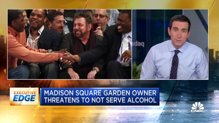 Madison Square Garden owner threatens not to serve alcohol