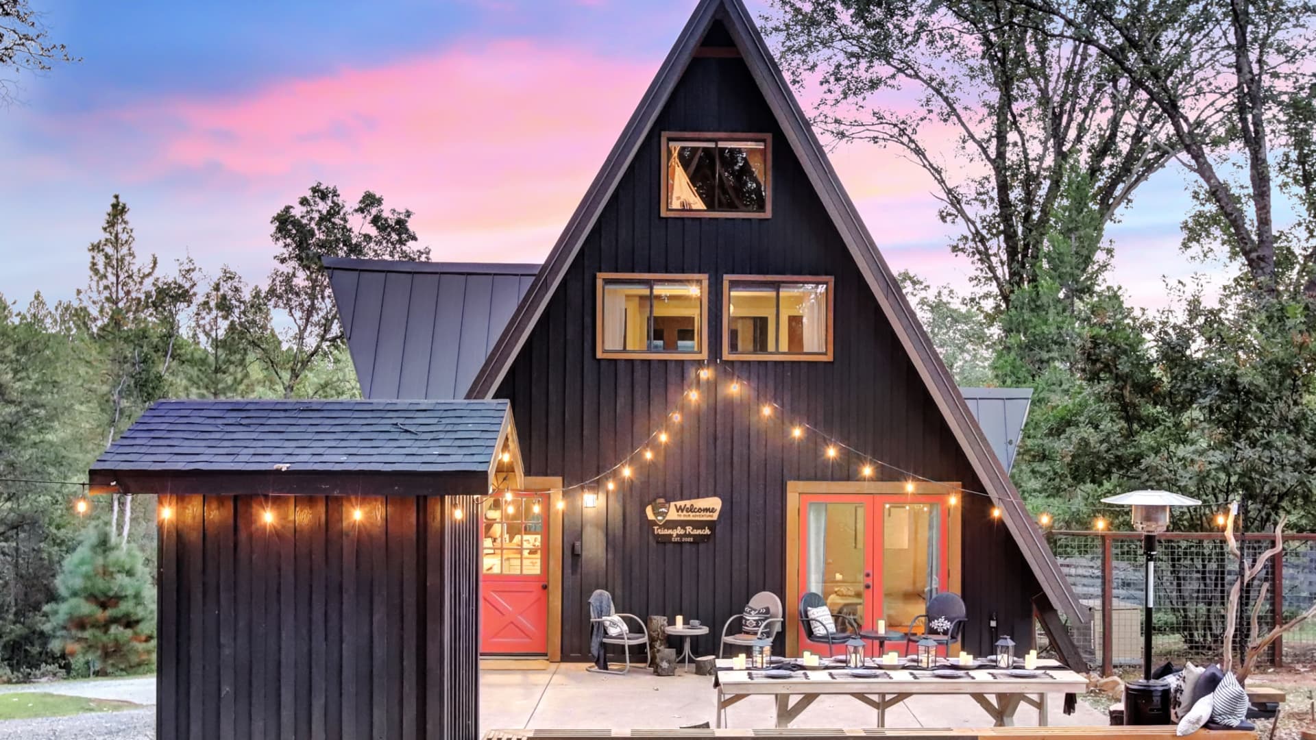 Tucked in the foothills of the quaint historic mining town of Grass Valley, CA, this A-frame home features 5 bedrooms and 2.5 bathrooms.