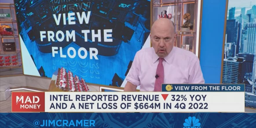 Jim Cramer gives his take on Intel's bleak quarterly and full-year results