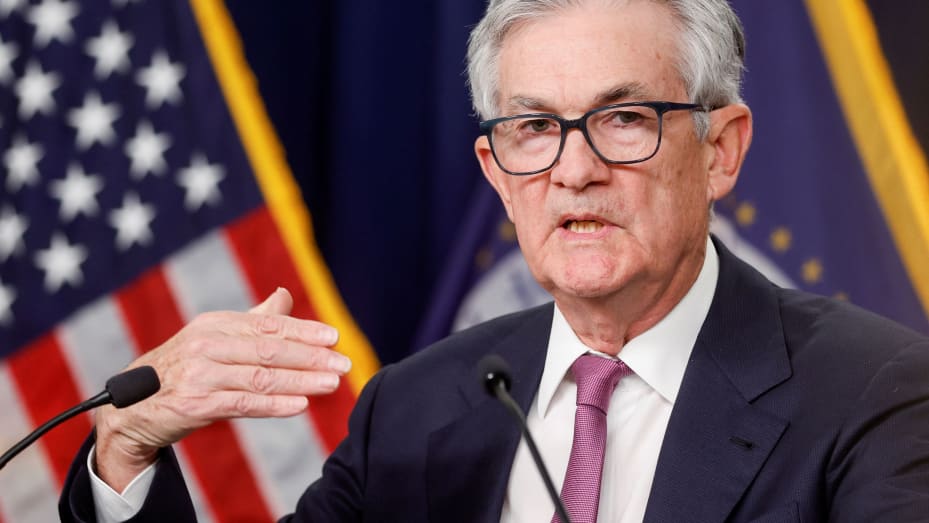 U.S. Federal Reserve Chair Jerome Powell addresses reporters after the Fed raised its target interest rate by a quarter of a percentage point, during a news conference at the Federal Reserve Building in Washington, U.S., February 1, 2023. REUTERS/Jonathan Ernst