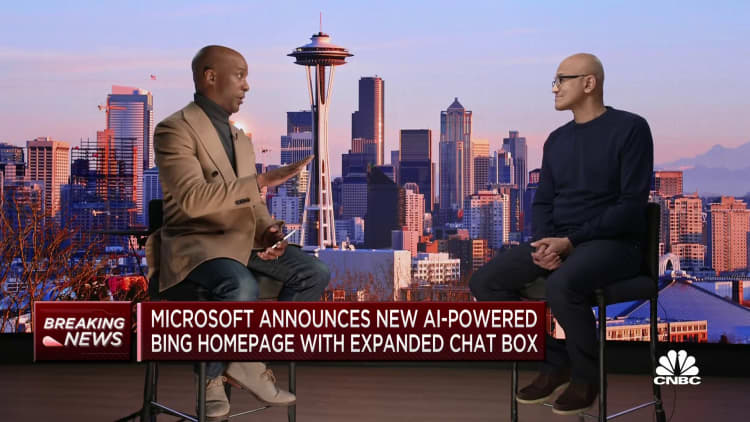 Microsoft CEO Satya Nadella announces new AI-powered search page and browser