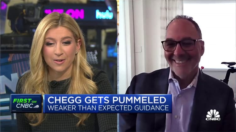 The business is actually doing very well right now, says Chegg CEO Daniel Rosensweig