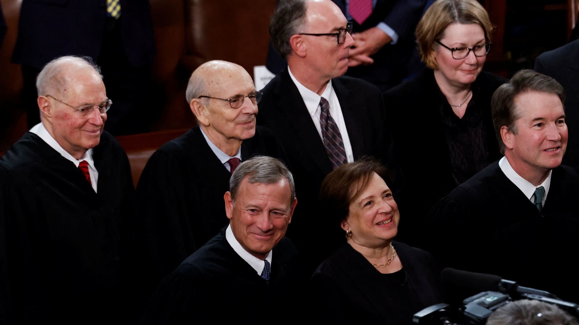 U.S. Supreme Court Justices arrive in the House Chamber prior to U.S. President Joe Biden delivering his State of the Union address at the U.S. Capitol in Washington, U.S., February 7, 2023. 