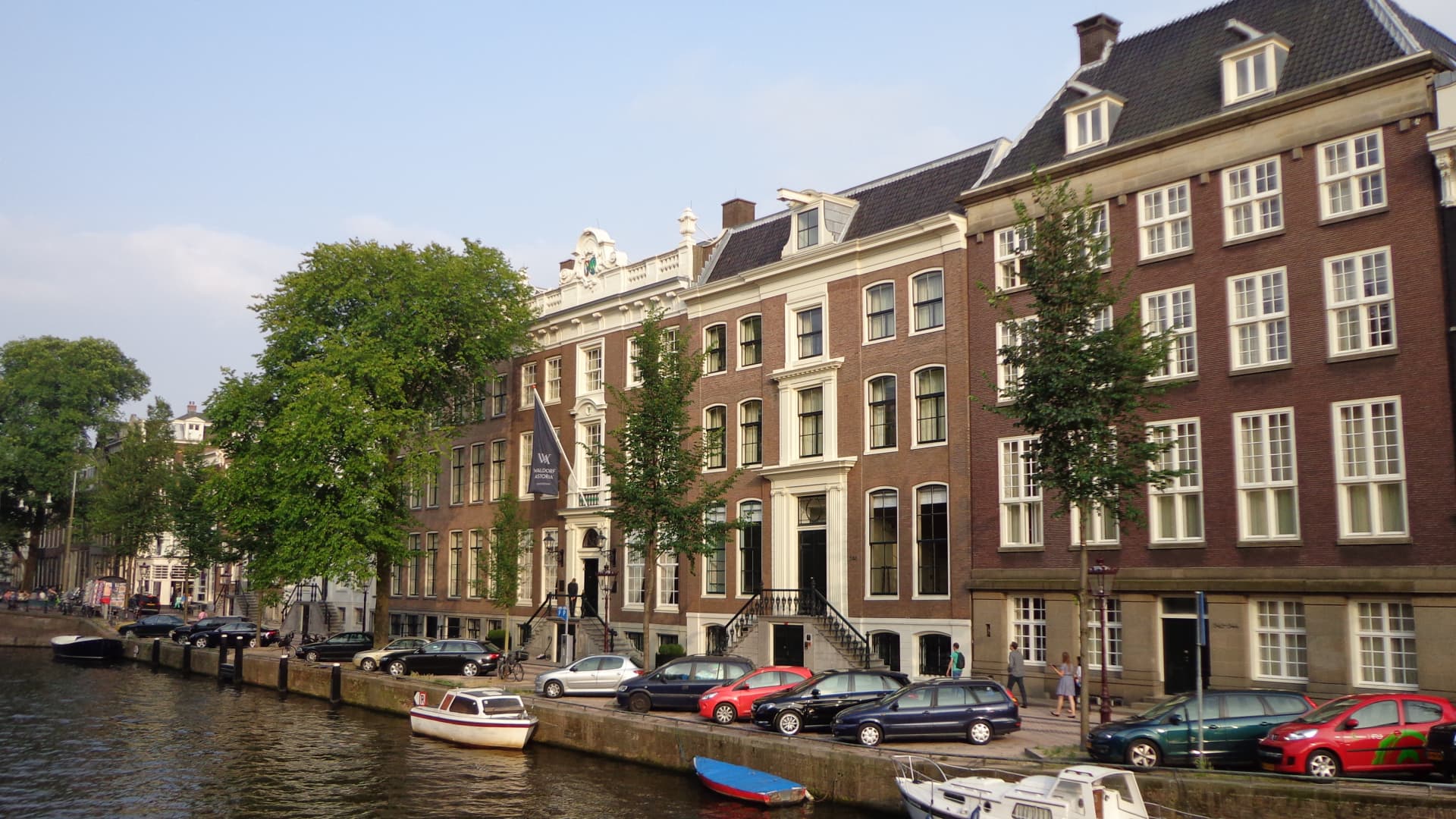 The Waldorf Astoria Hotel in Amsterdam, comprises six connecting houses beside the Herengracht Canal.