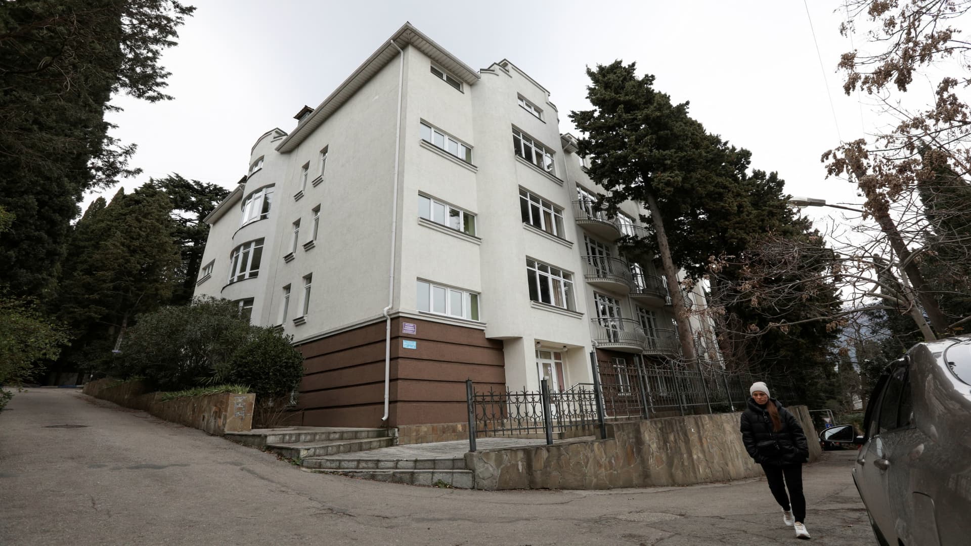 A view shows a building of the boarding house Sevastopol, which is reportedly one of around 500 properties in the Crimean peninsula including some belonging to senior Ukrainian politicians and business figures that were nationalized by local Russian-installed authorities, in Yalta, Crimea, February 8, 2023. 