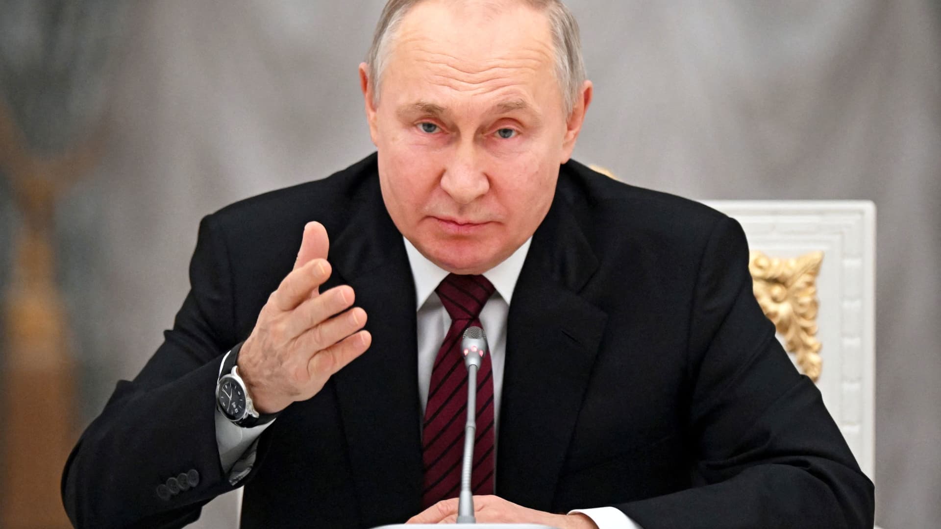 Russian President Vladimir Putin at the Kremlin in Moscow, Russia, on Feb. 8, 2023.