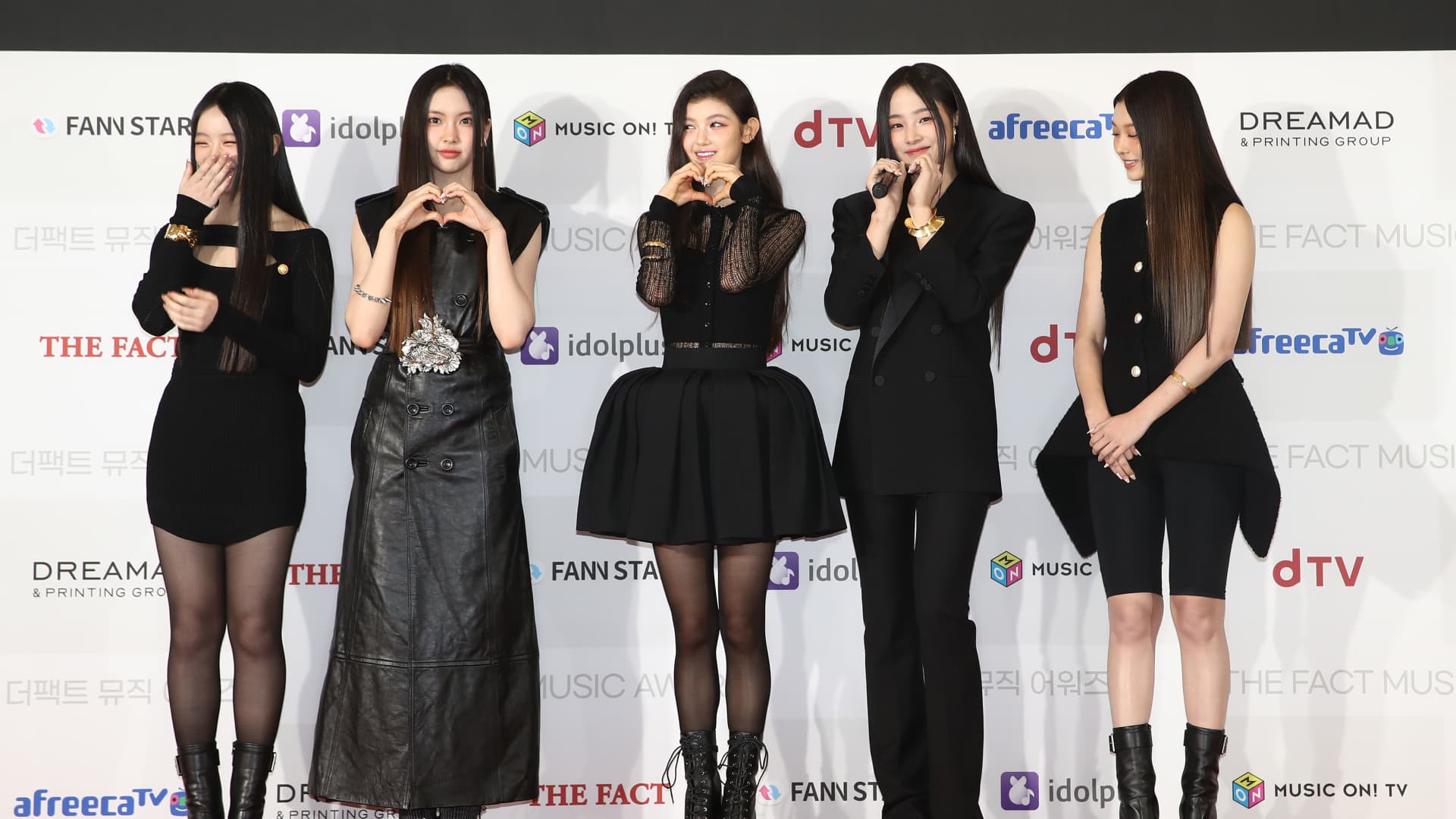 Girl group NewJeans attend the 2022 The Fact Music Awards on Oct. 8 in Seoul, South Korea.