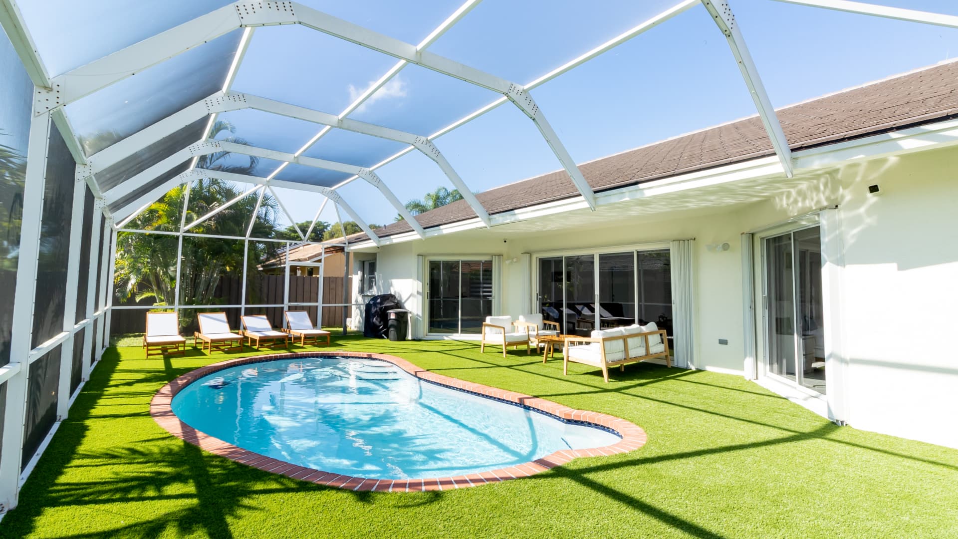 This 4-bedroom, 2-bathroom Miami, Florida home can accomodate eight guests.