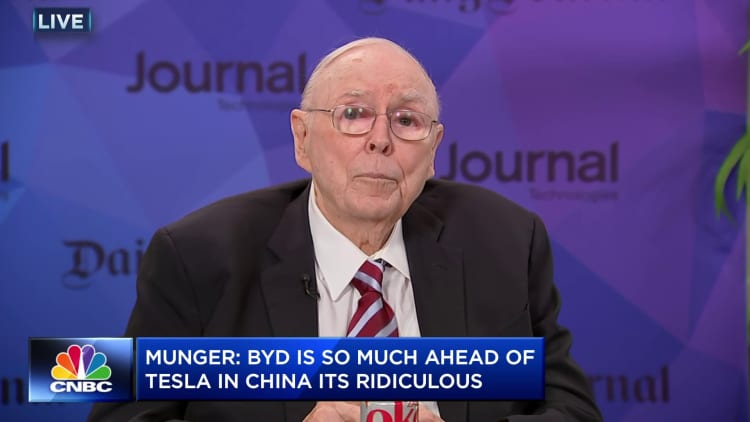 Charlie Munger on BYD versus Tesla: This carmaker is so ahead of Tesla in China, it's ridiculous