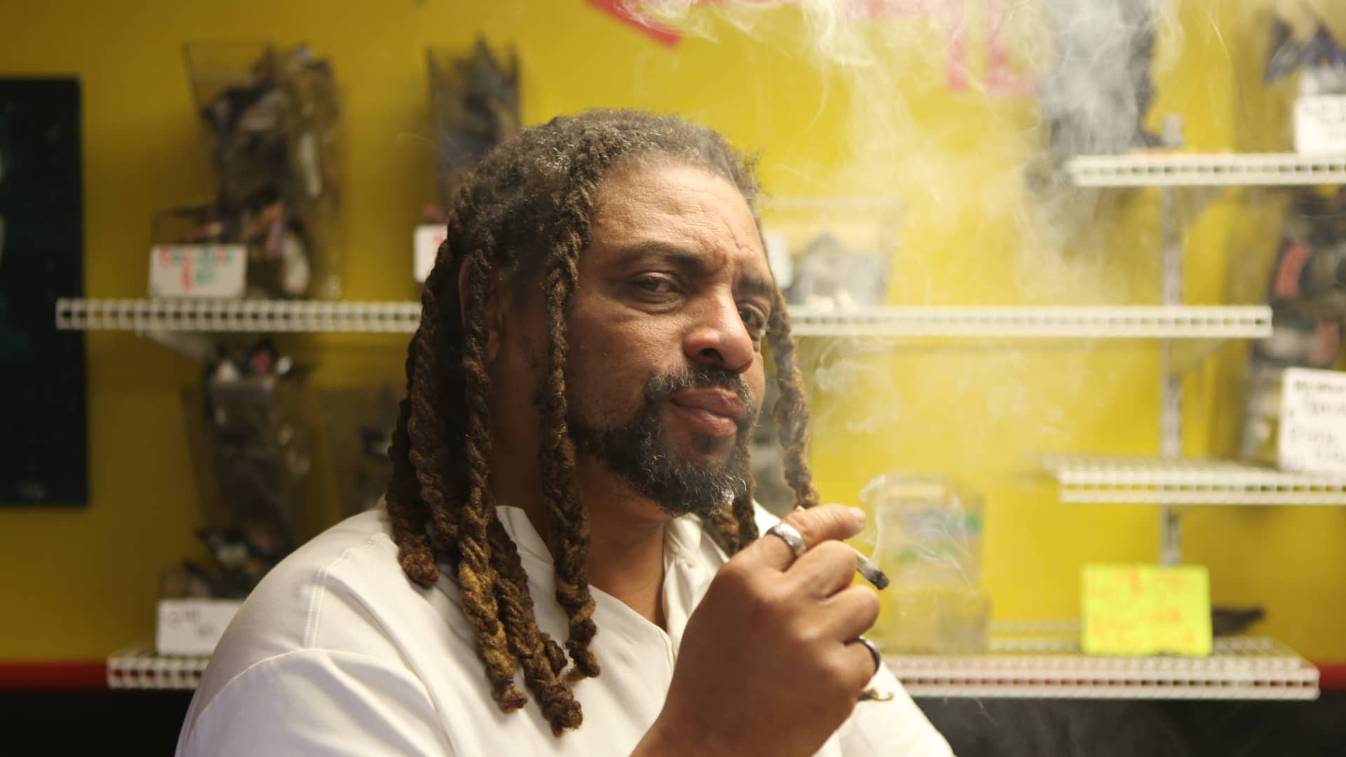 Ed Forchion smokes marijuana in his dispensary located across the street from Trenton City Hall. His decision to go legit concludes a decades-long saga of arrests, raids, court battles and stints in prison.