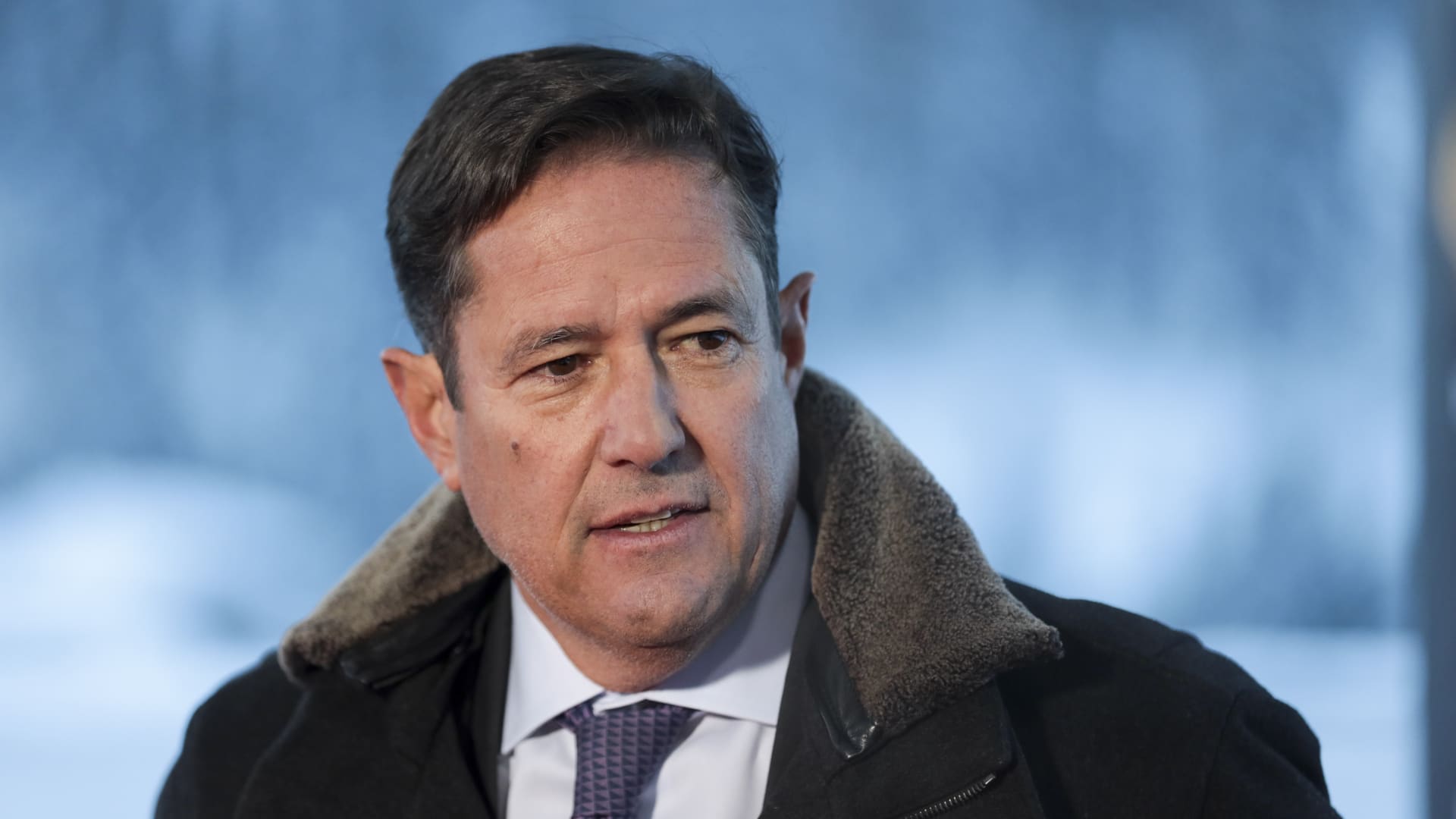 Jes Staley, chief executive officer of Barclays Plc, speaks during a Bloomberg Television interview on day three of the World Economic Forum (WEF) in Davos, Switzerland, on Thursday, Jan. 24, 2019.