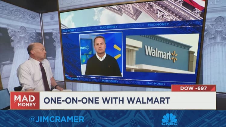 Walmart stock up in the face of today's sell-off