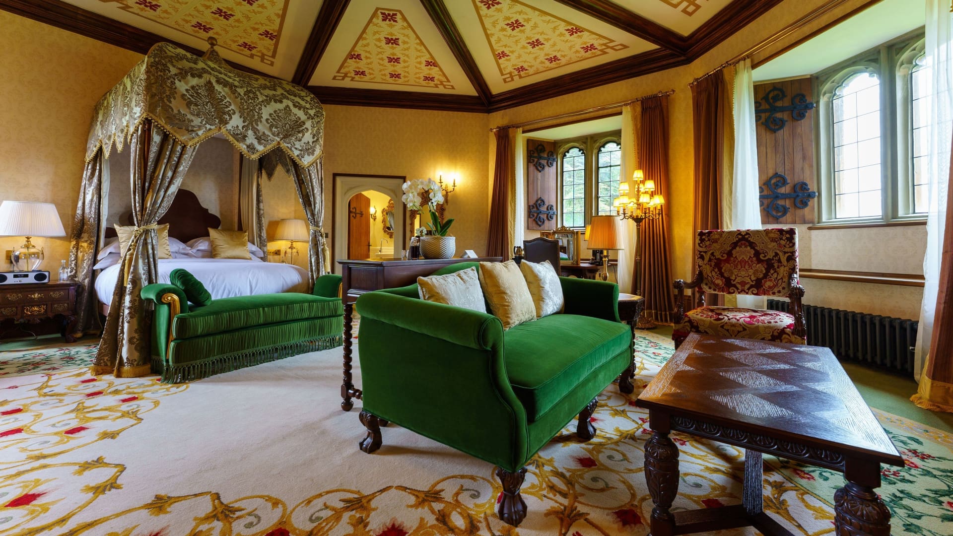 Rates for the King Henry VIII Suite at Thornbury Castle — where Henry VIII and his second wife, Anne Boleyn, stayed — start from 569 British pounds ($685) per night.