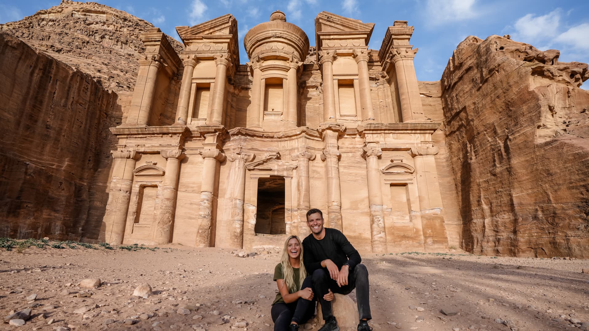 Hudson and Emily Crider in Petra, Jordan.
