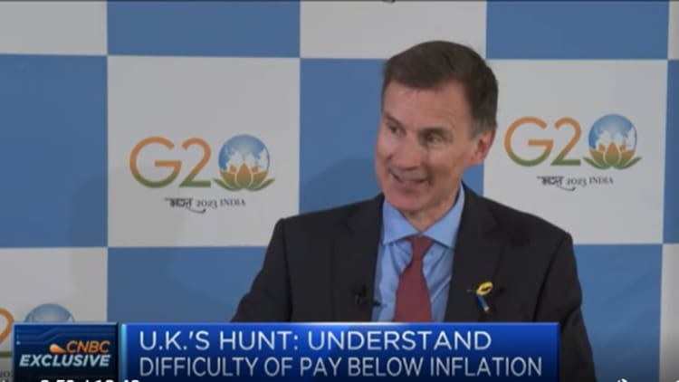 Vea la entrevista completa de CNBC con el ministro de Finanzas del Reino Unido, Jeremy Hunt