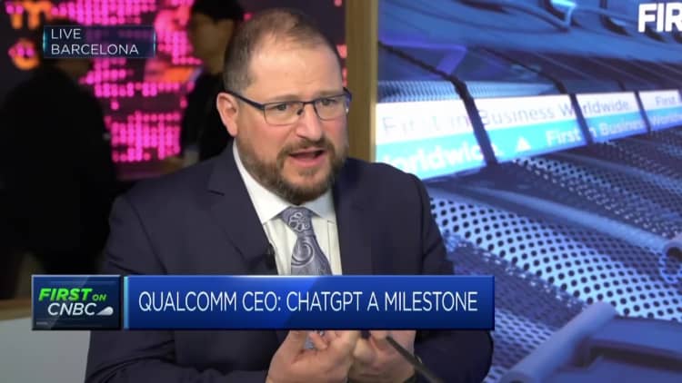 CEO says ChatGPT is a 'milestone' for Qualcomm as it demonstrates AI smartphone capability