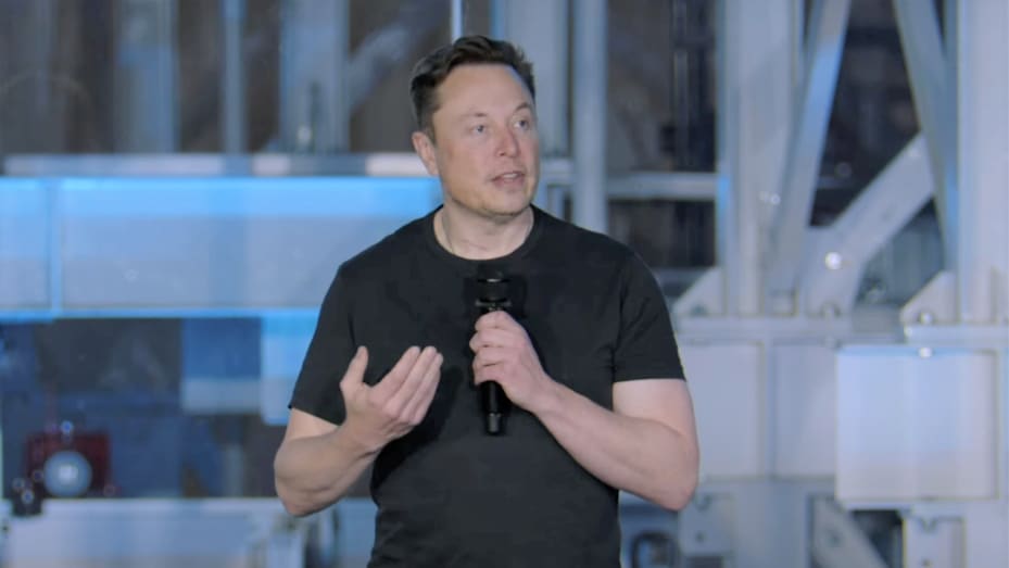 Elon Musk speaks at Tesla's 2023 investor day on March 1.