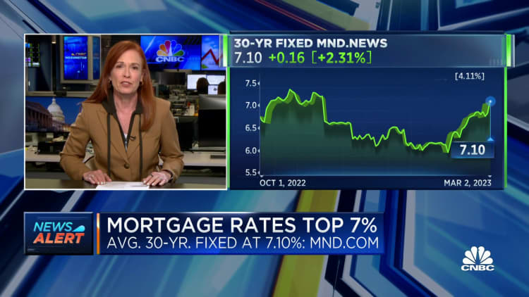 Mortgage interest rate up to 7%