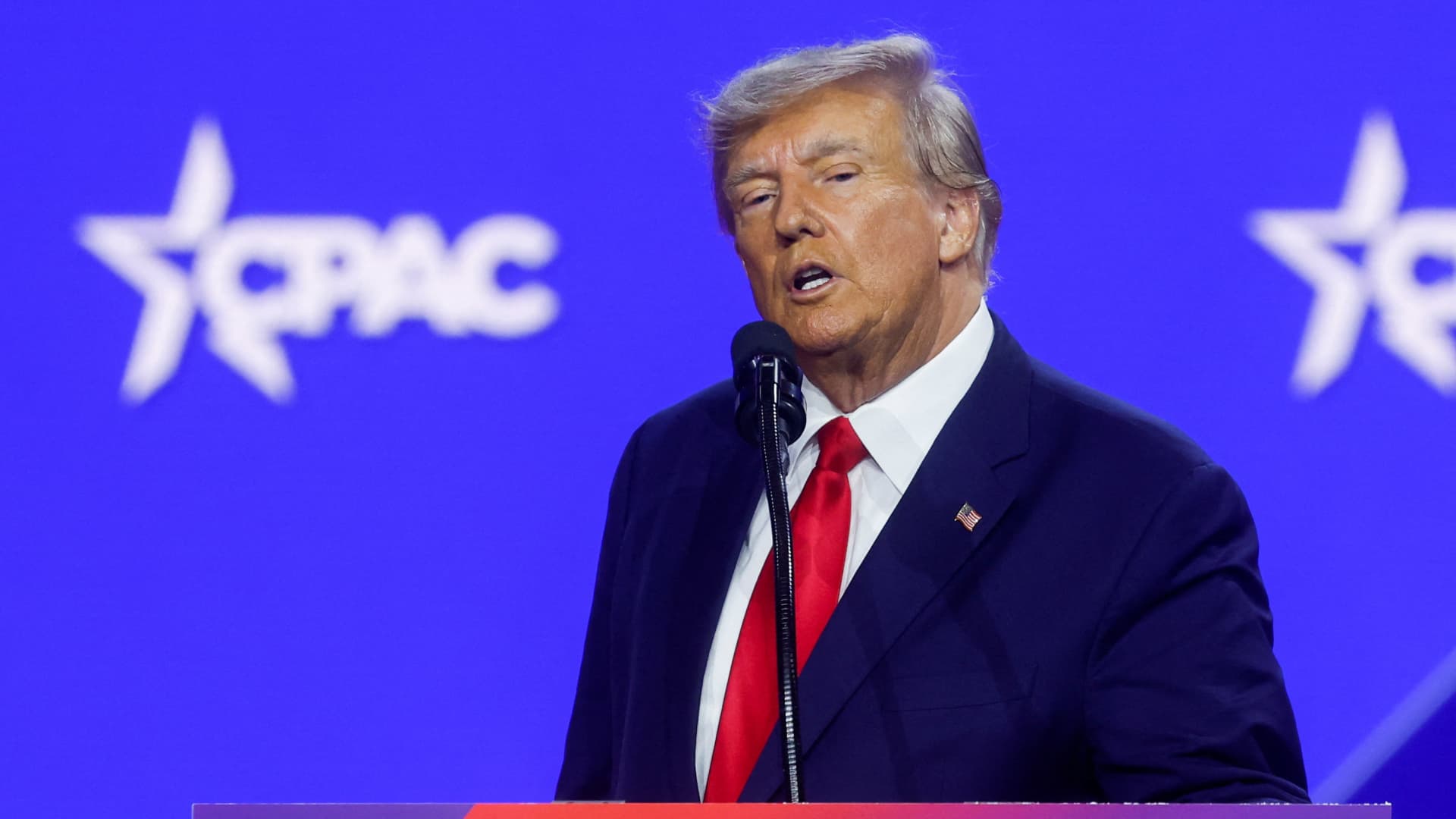 Former U.S. President Donald Trump attends the Conservative Political Action Conference (CPAC) at Gaylord National Convention Center in National Harbor, Maryland, U.S., March 4, 2023. 