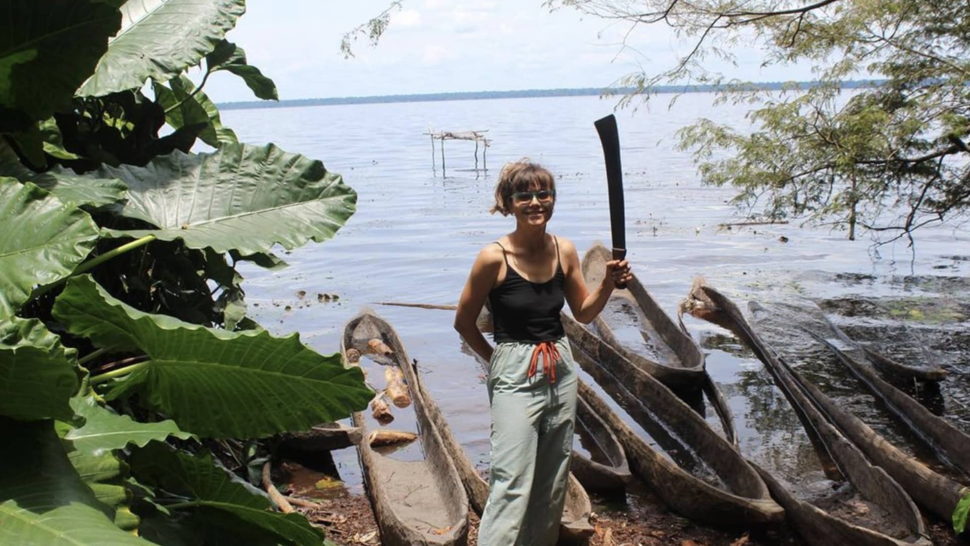 Irina Papuc at Lake Tele in the Republic of Congo.