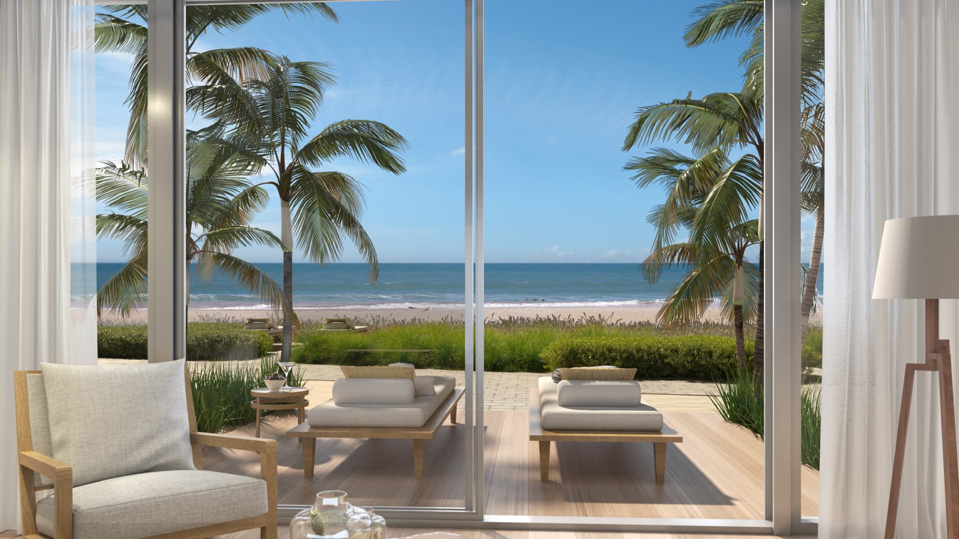 A rendering of one of the Turnberry Ocean Club Residences' beach front cabanas. The 250 sq ft structure is priced at $1.2 million.