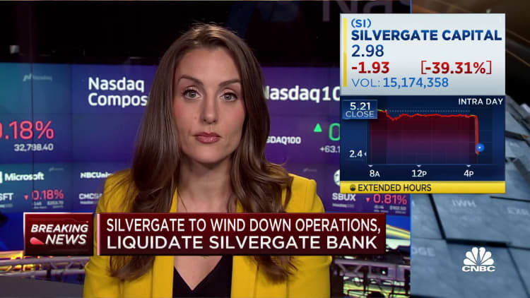Silvergate shutting down operations and liquidating bank