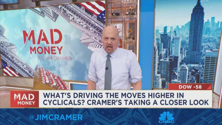 Somehow, cyclicals have become winners heading into a Fed-mandated recession, says Cramer