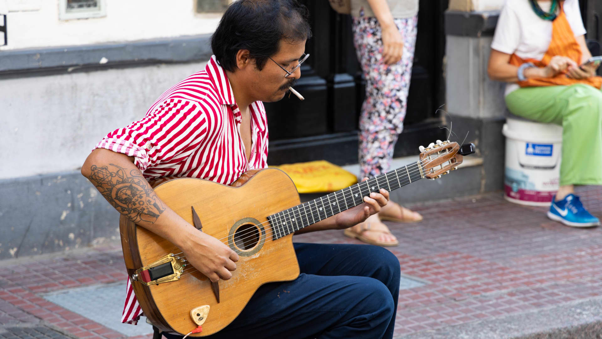 A guitar player in the San Telmo neighborhood of Buenos Aires.