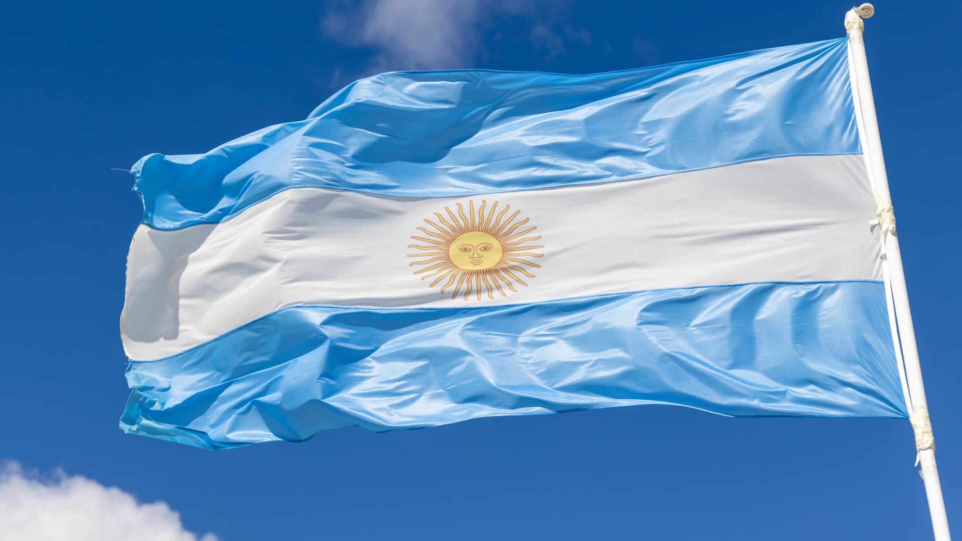 Argentina's national flag.