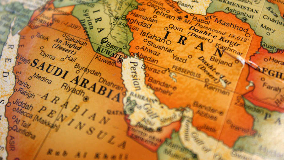 Σαουδική Αραβία και Ιράν σε έναν παγκόσμιο χάρτη