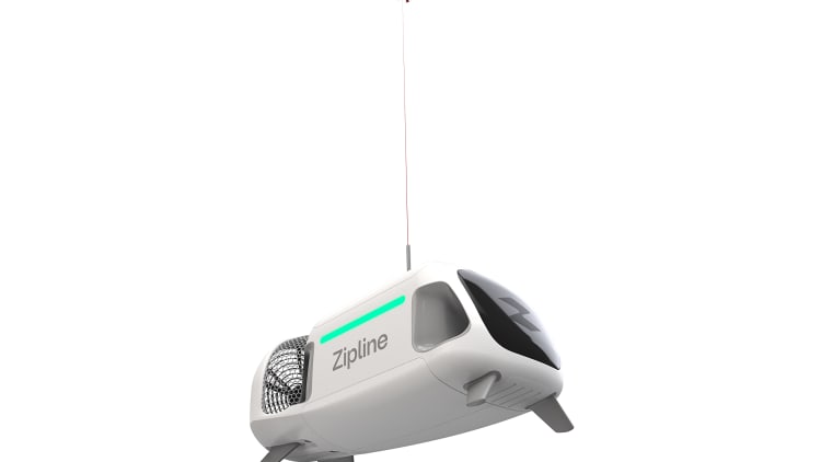 Zipline P2 delivery drones that and autonomously