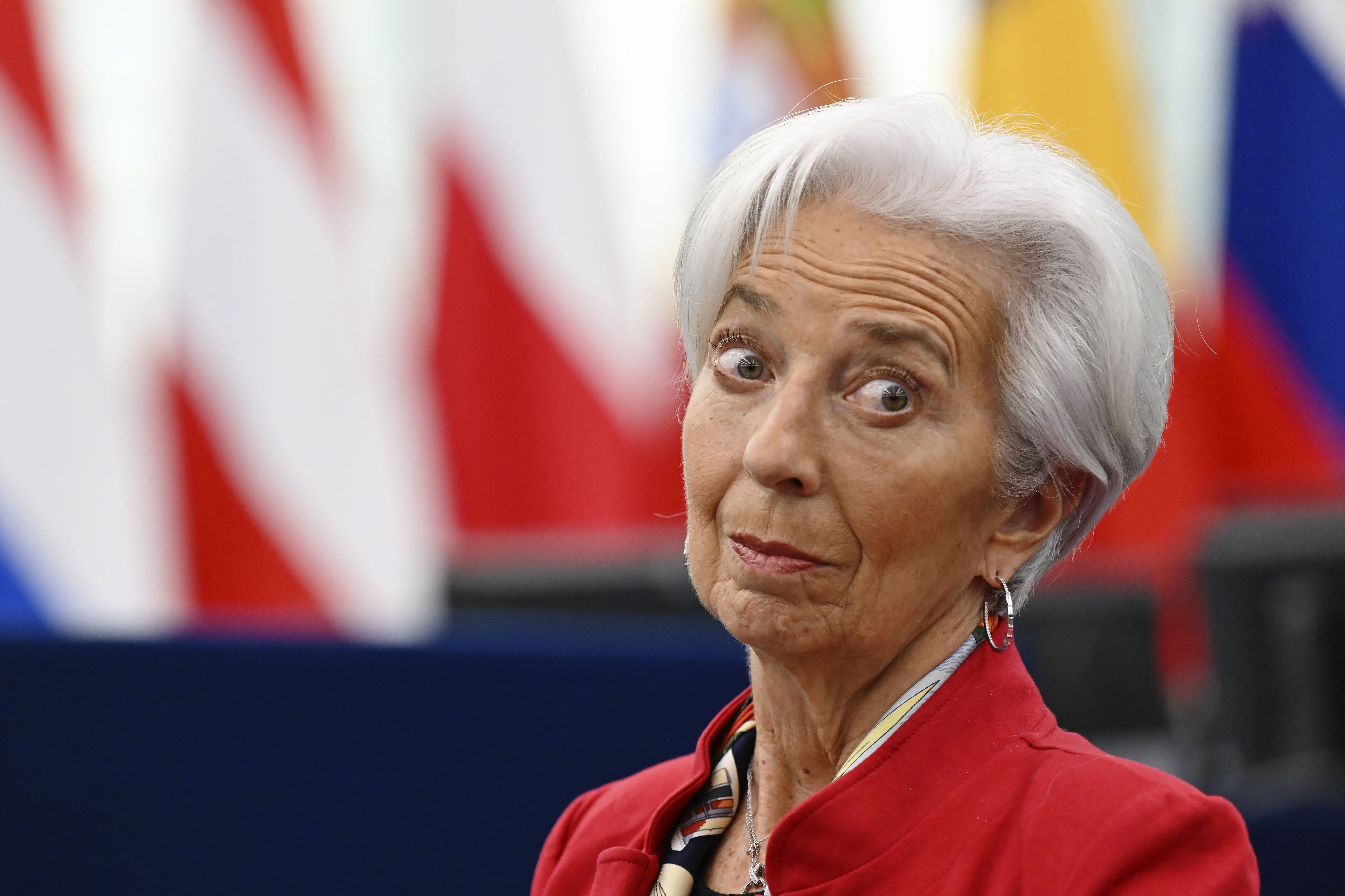 Euro pushes higher as ECB chief Lagarde says inflation remains too high