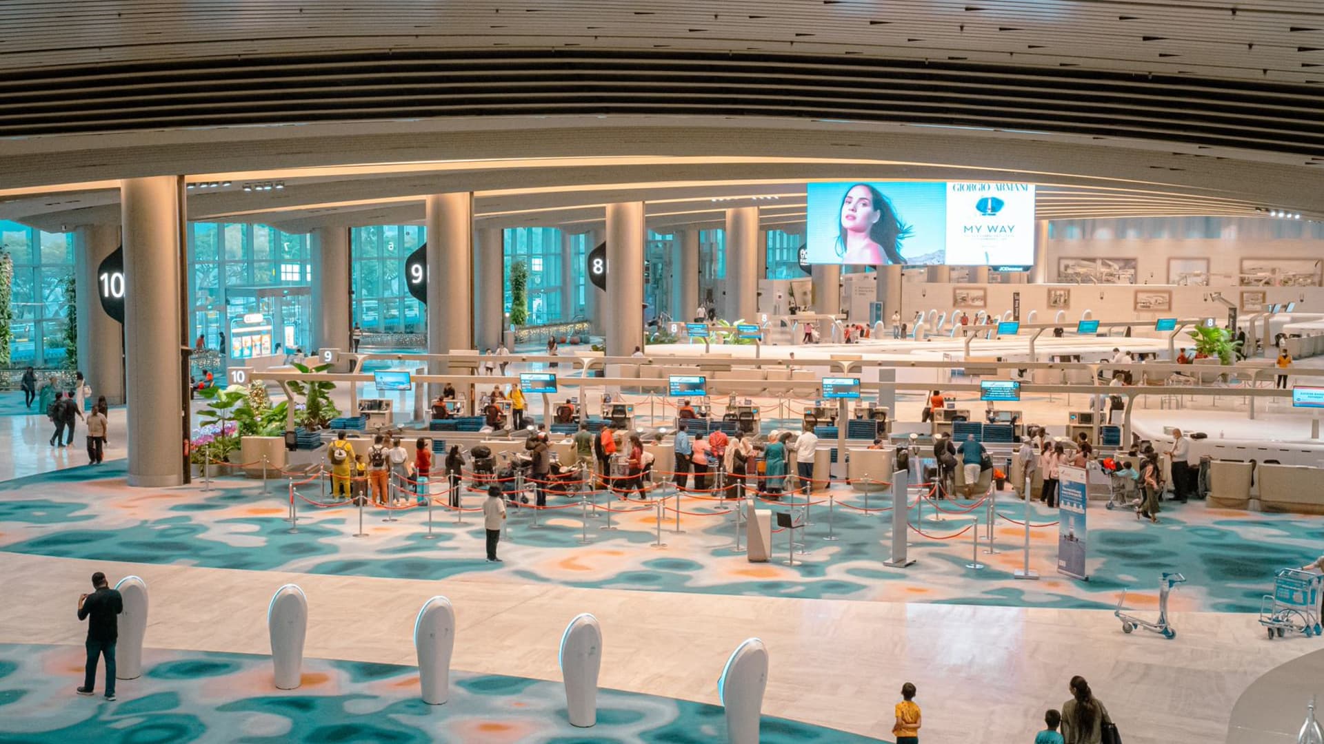 Changi Airport's newly revamped Terminal 2 departure hall.