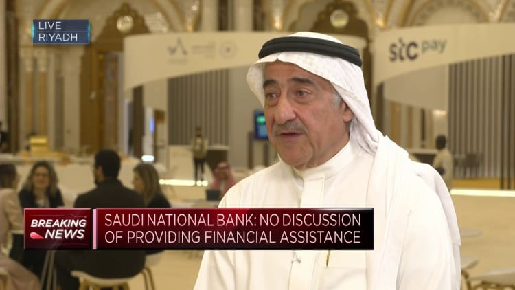 Panic implicit    Credit Suisse is 'unwarranted,' Saudi National Bank president  says