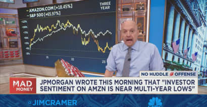 Cramer on why investor sentiment around Amazon is near 'multi-year lows,' according to JPMorgan