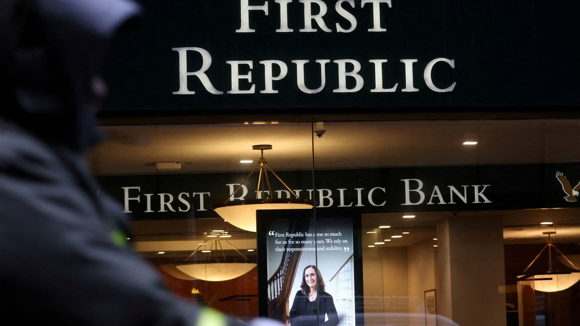 A First Republic Bank branch is pictured in Midtown Manhattan in New York City, March 13, 2023.