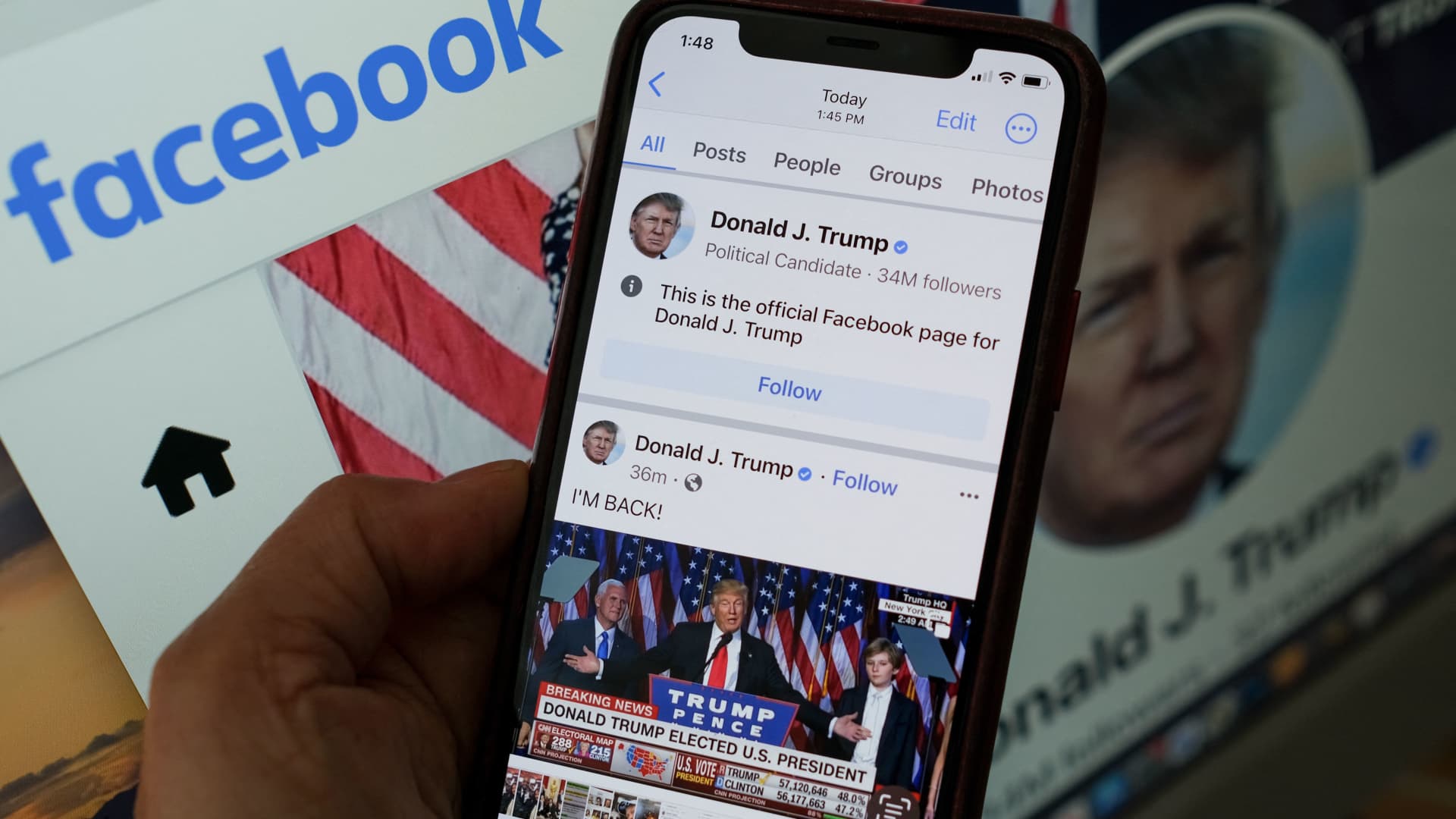 Trump posts on Facebook for first time since Jan. 6 Capitol riot