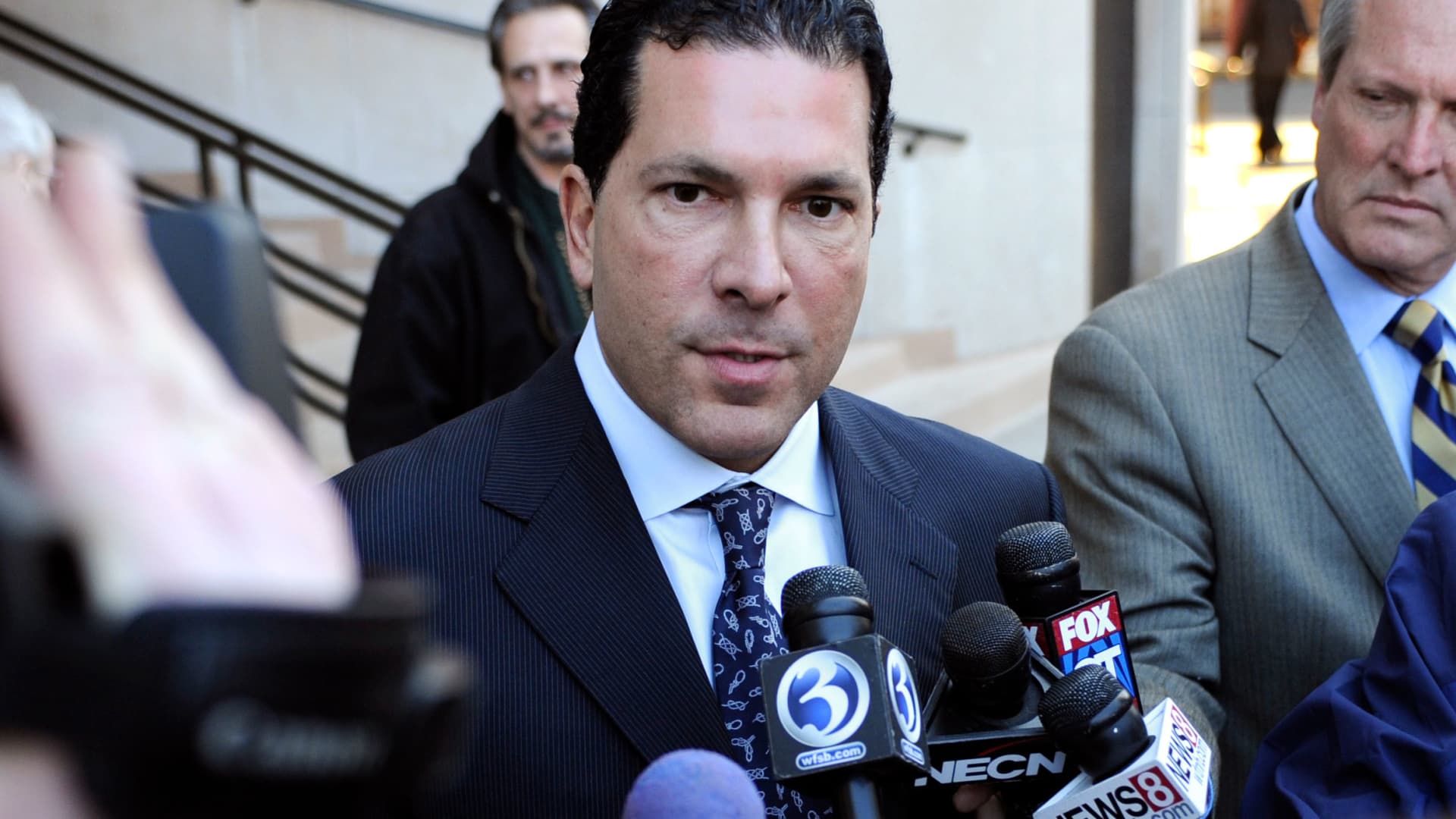 In this March 17, 2011 file photo, attorney Joseph Tacopina speaks to the media outside Superior Court in New Haven, Conn.