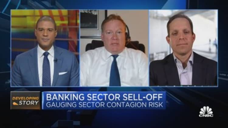 Two top bank analysts say the backstopping that's going on at the federal level will help stem the tide of recent losses in the sector