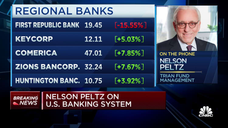 Money is leaving small banks and that's a very dangerous situation, says Trian's Nelson Peltz