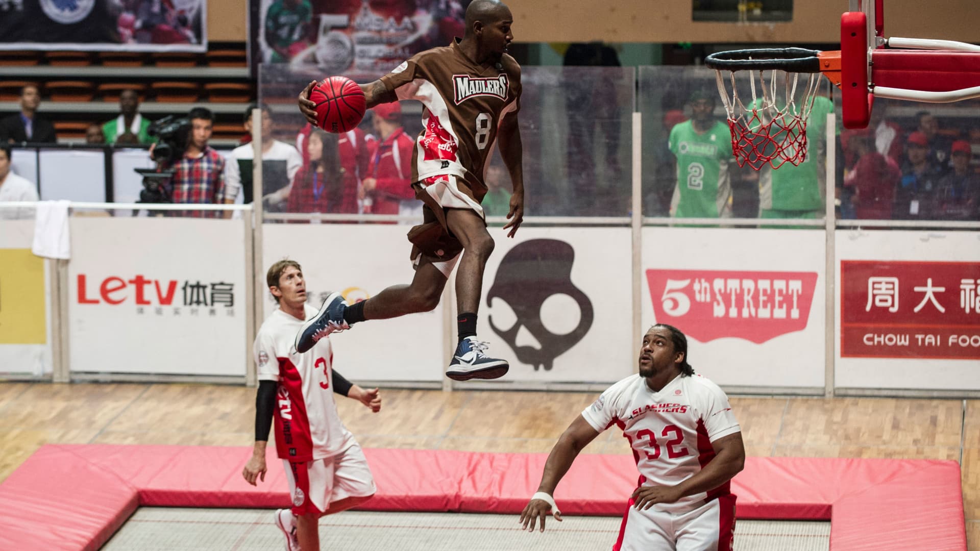 Photo of SlamBall, Which Combines Basketball and Football With Trampolines, Snags Big Investors